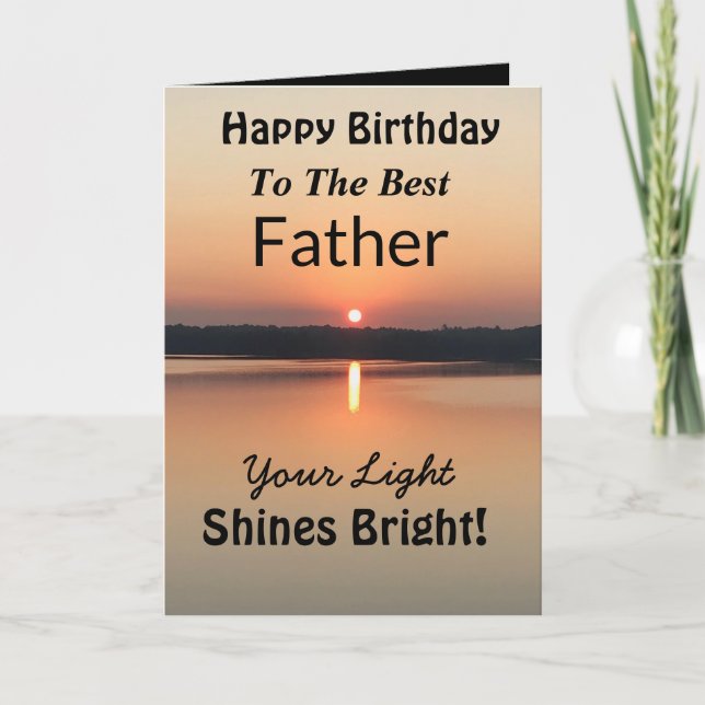 Cartão Padre Sua Luz Brilha Feliz Aniversário (Frente)
