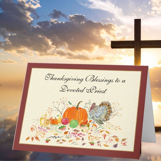 Cartão Padre Turquia com Feriado de Ação de Graças de Pum (Criador carregado)