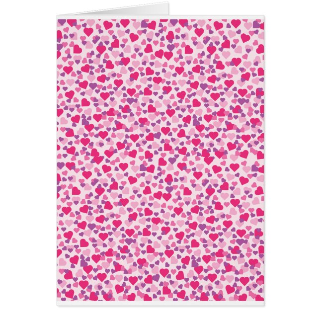 Cartão Padrões de Coração Rosa (Frente)