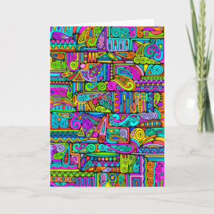 Cartão Padrões De Mão E Digitalmente Pintados Art 5°