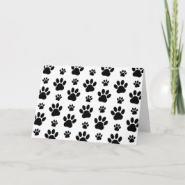 Cartão Padrões de pata, patas de cão, impressões de pata,