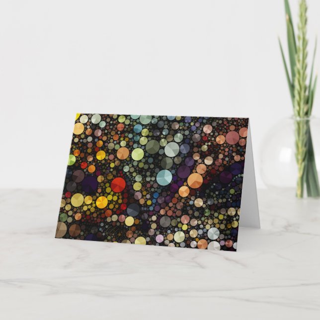 Cartão Padrões geométricos | Círculos multicolores (Frente)