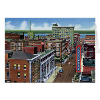 Cartão Paducah Kentucky Broadway olhando para o Ohio