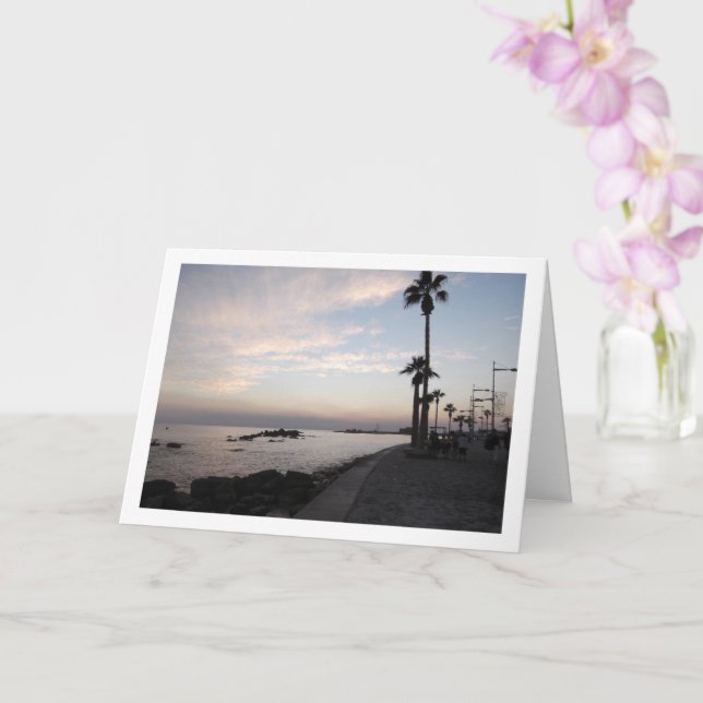 Cartão Pafos à Noite, Paisagem Cipriota (Orquídea)