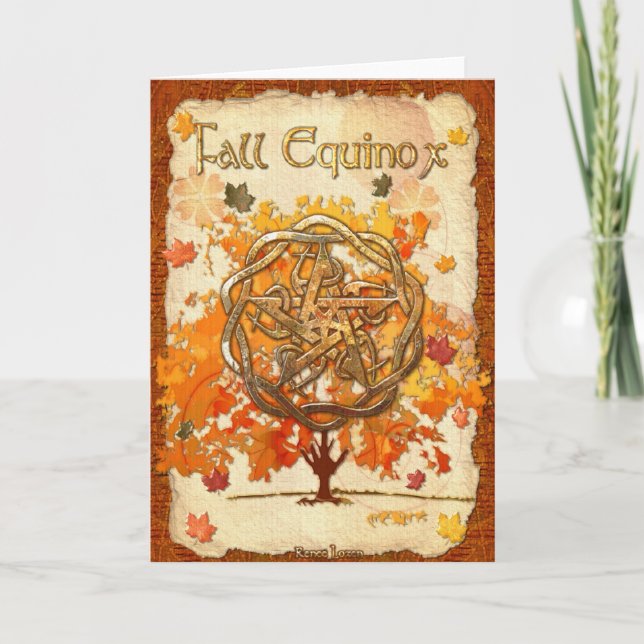 Cartão Pagan Wiccan do equinócio de queda (Frente)
