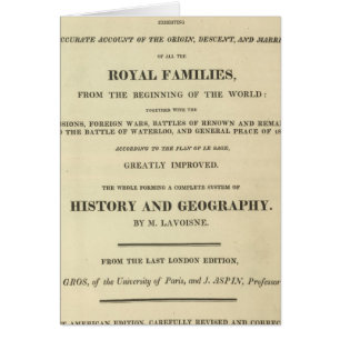 Cartão Página de Título Completa Genealogica, Históric