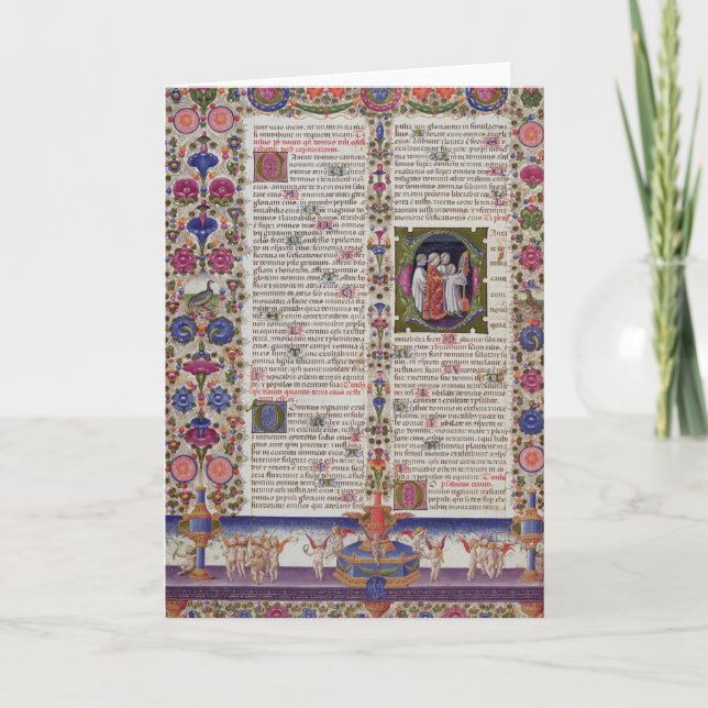 Cartão Página iluminada do Livro de Salmos (Frente)