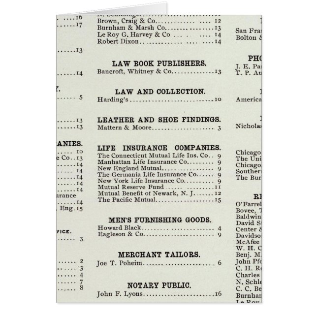 Cartão Página Índice de Negócios da Califórnia (Frente)