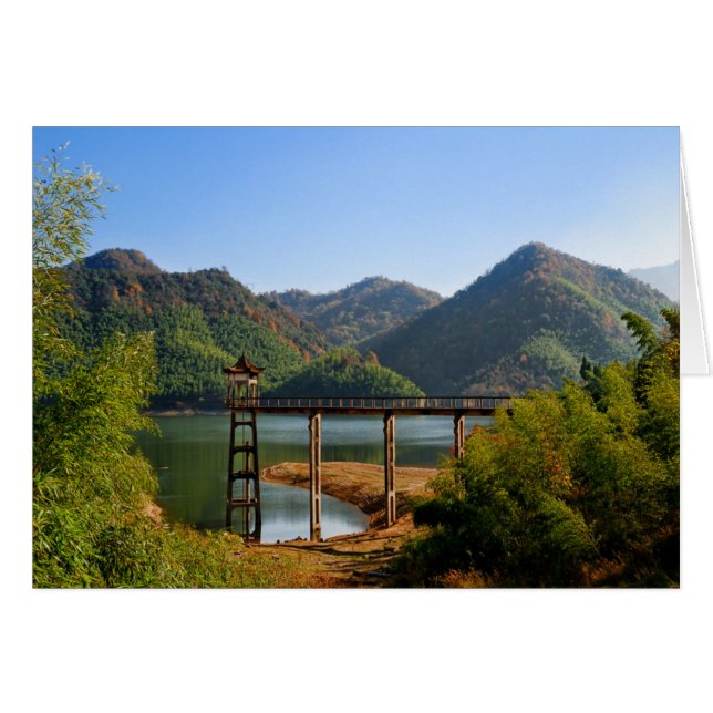 Cartão Pagode do outono (Frente Horizontal)