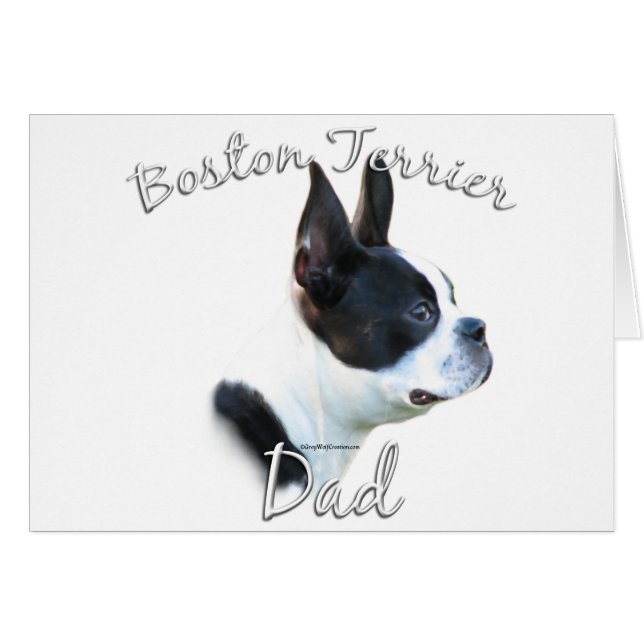 Cartão Pai 2 da Boston Terrier (Frente Horizontal)