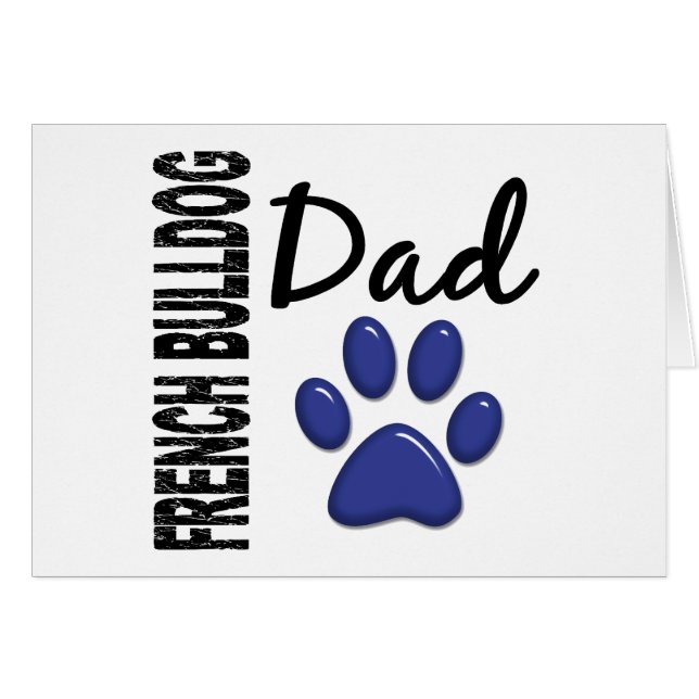 Cartão Pai 2 do buldogue francês (Frente Horizontal)