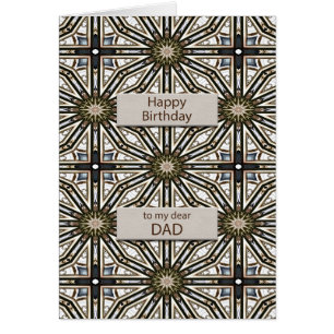 Cartão Pai Aniversário Abstrato Mandala Design