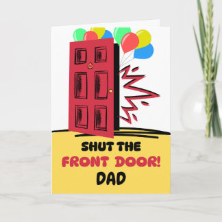 Cartão Pai Aniversário Feche a porta frontal