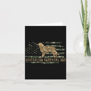 Cartão Pai Australian Shepherd Camo Bandeira Americana