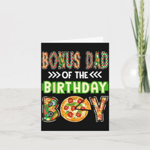 Cartão Pai bônus do menino aniversariante amante de pizza