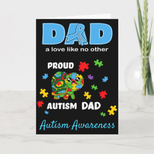 Cartão Pai Conscientização do Autismo Amor Orgulhoso Filh