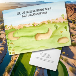 Cartão Pai, Curso de Golfe no Deserto em Aquarela de Aniv