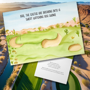 Cartão Pai, Curso de Golfe no Deserto em Aquarela de Aniv