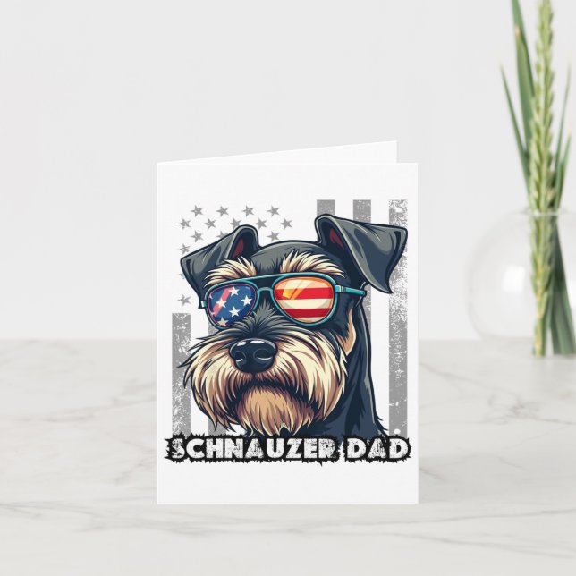 Cartão Pai Cut Mini Schnauzer Dia de os pais Cachorro  Us (Frente)