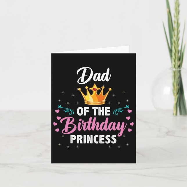 Cartão Pai Da Princesa De Aniversário (Frente)