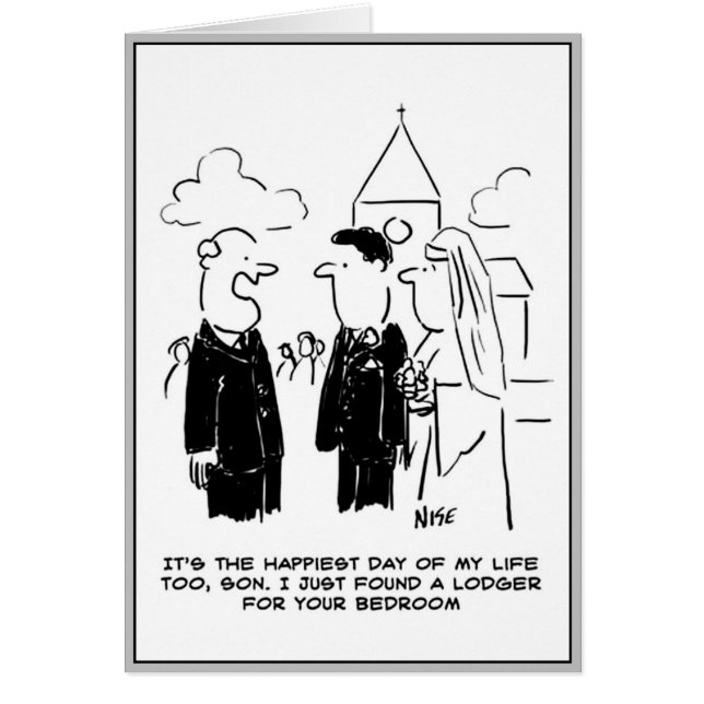 Cartão Pai de Bridegroom e filho. (Frente)