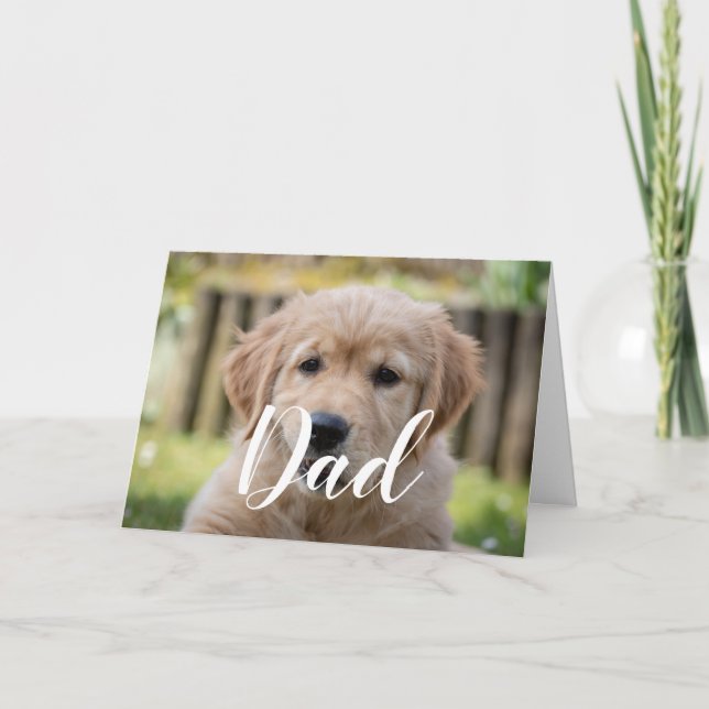 Cartão Pai de Cachorro Personalizado Foto Divertida Feliz (Frente)
