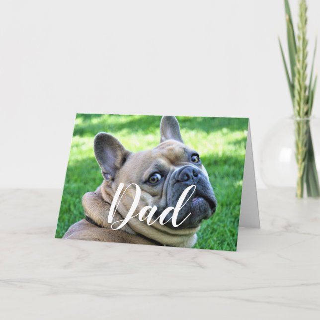 Cartão Pai de Cachorro Personalizado Foto Divertida Feliz (Frente)