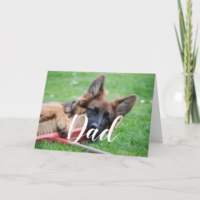 Cartão Pai de Cachorro Personalizado Foto Engraçada Feliz (Frente)