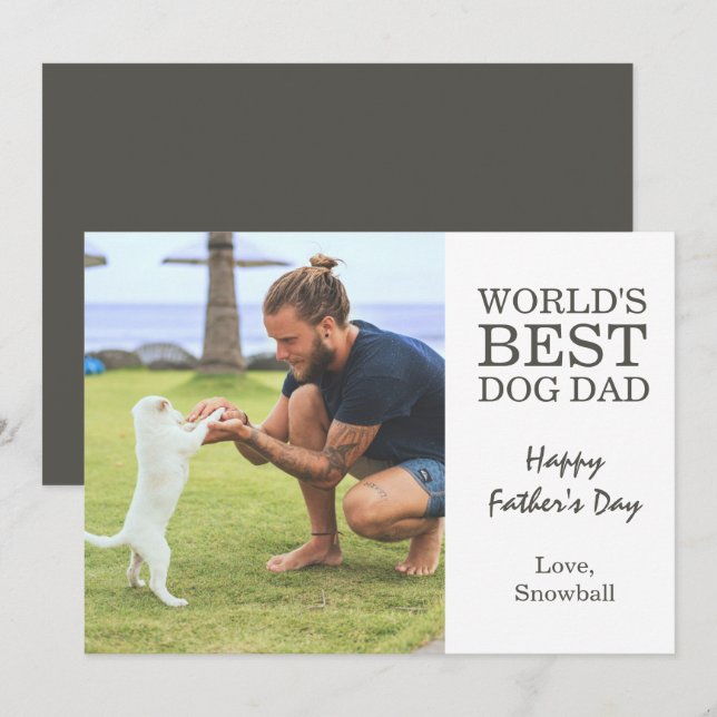 Cartão Pai de cães | Foto do dia de os pais (Frente/Verso)