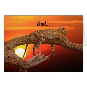 Cartão Pai de descanso do leopardo