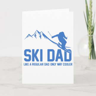 Cartão Pai de esqui Engraçado Skiier Snowy Adventure Aman