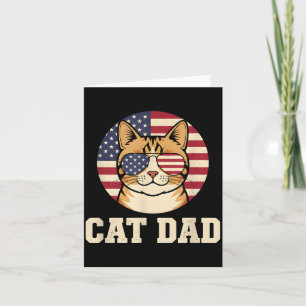 Cartão Pai de Gato Bandeira Americana Gato Patriótico Don
