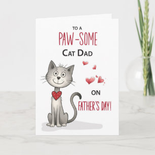 Cartão Pai De Gato Pawsome Engraçado Dia de os pais Whims