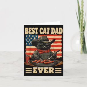 Cartão Pai de gato presente engraçado vintage patriótico