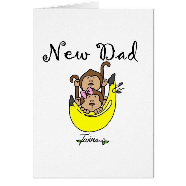 Cartão Pai de gêmeos e Camisetas e presentes (Frente)