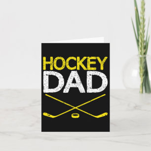 Cartão Pai de Hockey com Mens Dia de os pais Vintage Verã