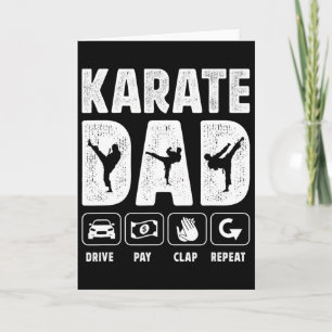 Cartão Pai de Karate Dirige Paga Bate Palmas Repete Pai d