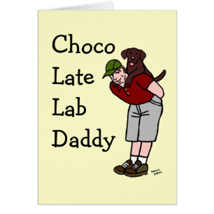 Cartão Pai de Labrador do chocolate