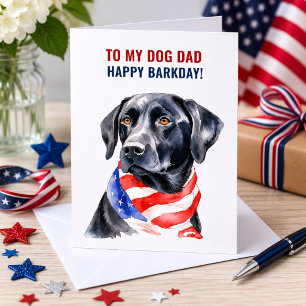 Cartão Pai de Labrador Retriever Aniversário 4 de Julho