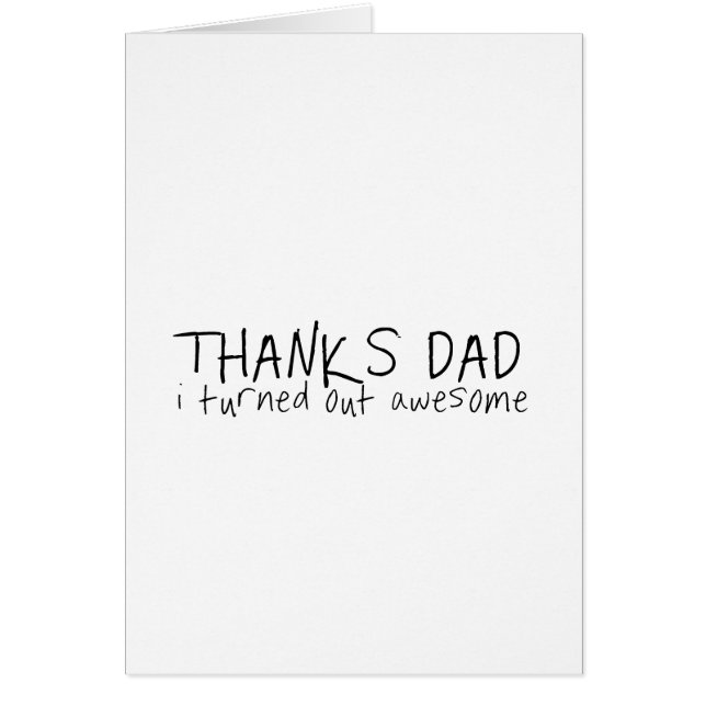 Cartão pai de obrigados... presente de dia de os pais (Frente)