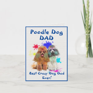 Cartão Pai de Poodle Personalizado Cachorro Mais Pai Louc