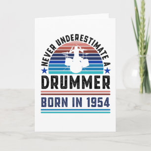 Cartão Pai de Presente de Drummer 1954 70 Birthday