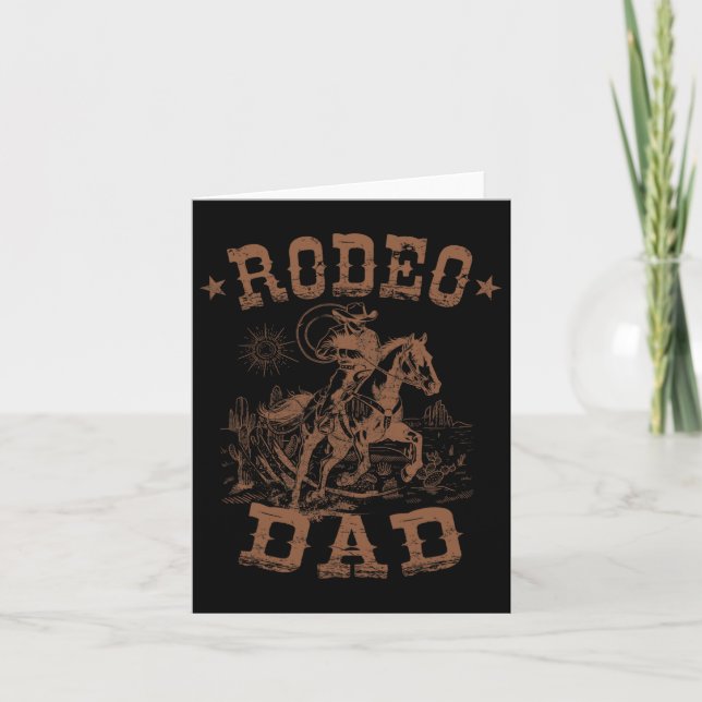 Cartão Pai de Rodeio Ocidental Cowboy Papai Família Corre (Frente)