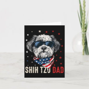 Cartão Pai de Shih Tzu engraçado EUA estrela 4 de julho d