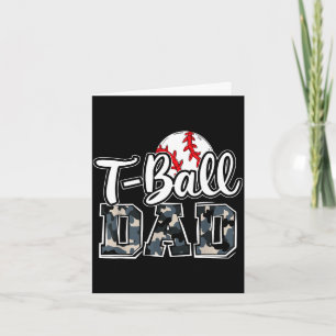 Cartão pai de T-ball família camuflagem dia de jogo dia d
