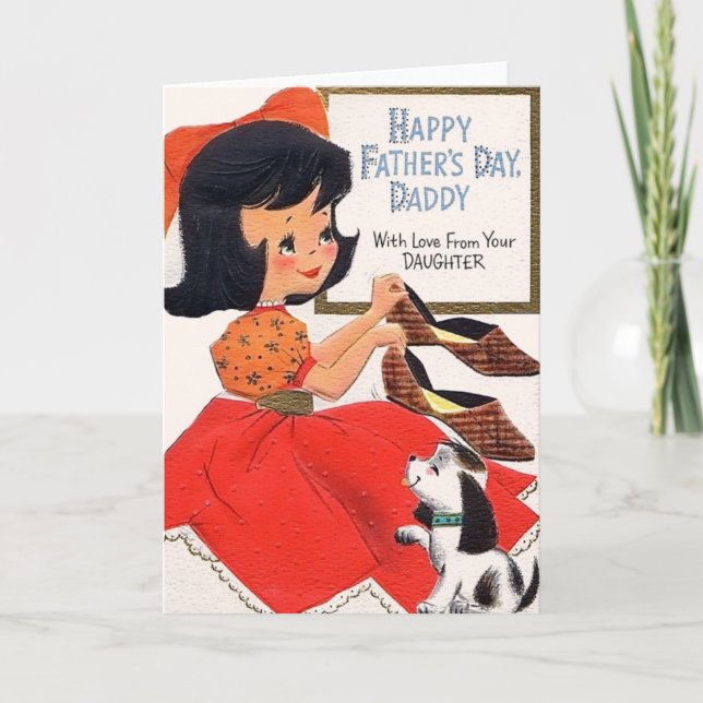 Cartão Pai de vinheta da placa do Dia de os pais auxiliar (Frente)