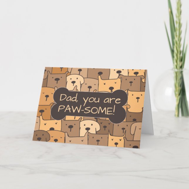 Cartão Pai dia de os pais De Todos Os Cachorros Engraçado (Frente)