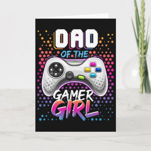 Cartão Pai Do Aniversário Do Jogo De Vídeo Da Gamer Girl