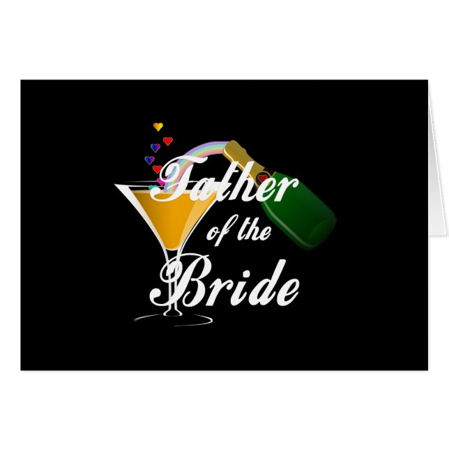 Cartão Pai do brinde de Champagne da noiva (Frente horizontal)