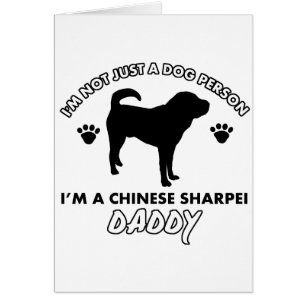 Cartão Pai do cão de Shar-pei do chinês